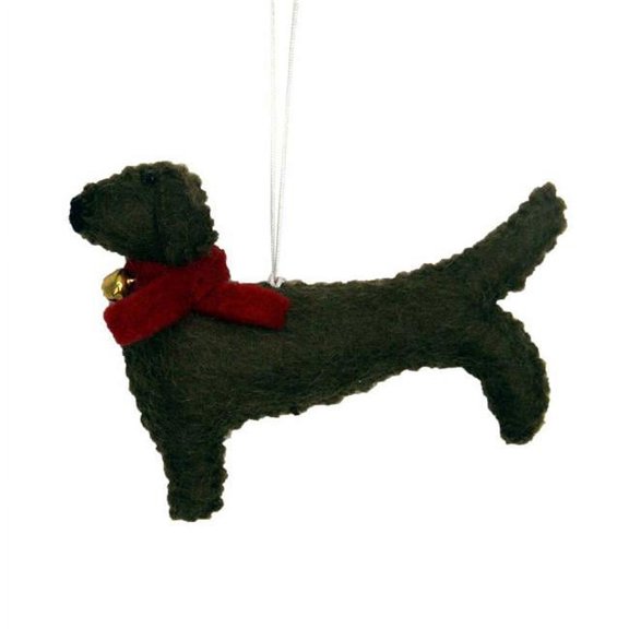 Dachshund Felt Ornament Global Groove (H)
