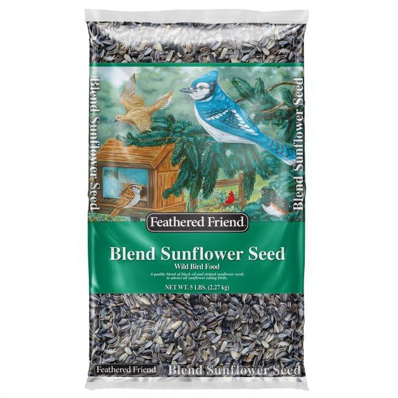 Global Harvest Foods 109699 5 lbs Blend Sunflower Wild Bird Food, Black