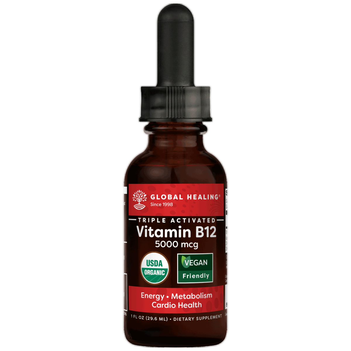 MAX ABSORPTION, Vitamin B12 Sublingual Liquid Drops, Vegan Friendly