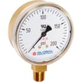 thumbnail image 1 of Global Industrial 1-1/2" Compressed Gas Gauge, 4000 PSI, 1/8" NPT LM, Gold Painted Steel, 1 of 3