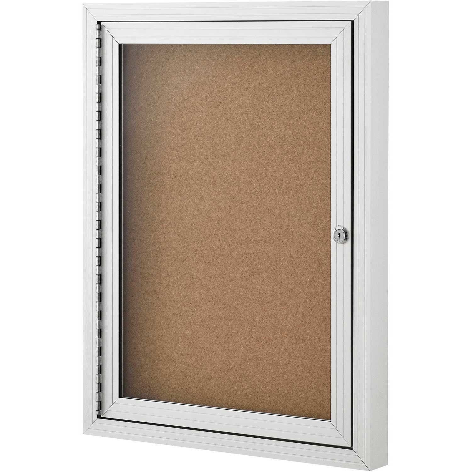 Global Industrial Enclosed Cork Bulletin Board -18""W x 24""H - 1 Door