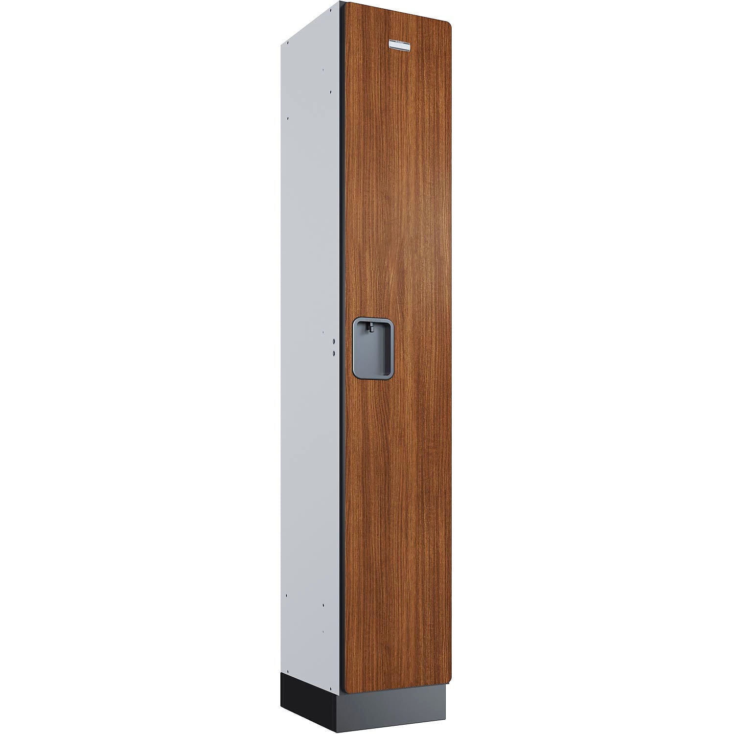 Cherry Wood Single Tier Lockable Locker with Steel Base