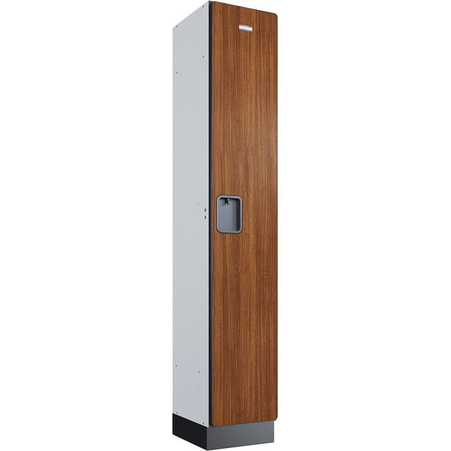 Cherry Wood Single Tier Lockable Locker with Steel Base