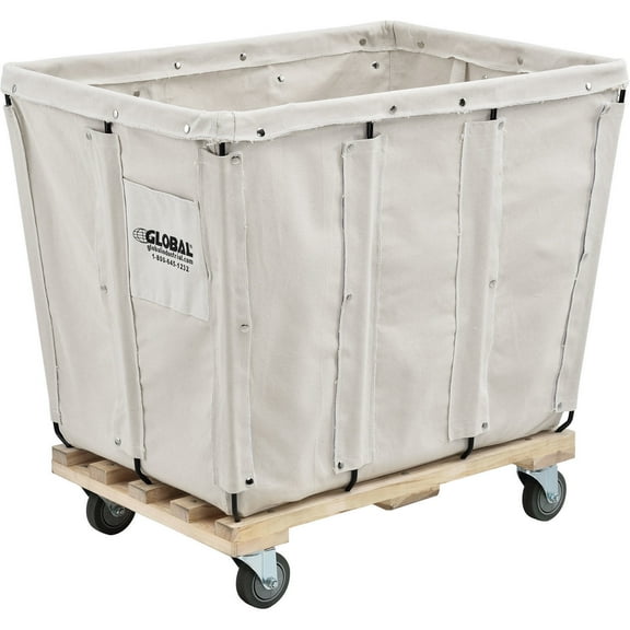 Global Industrial 12 Bushel, Canvas Basket Bulk Truck, 36"L x 26"W x 33-1/2"H, Unassembled