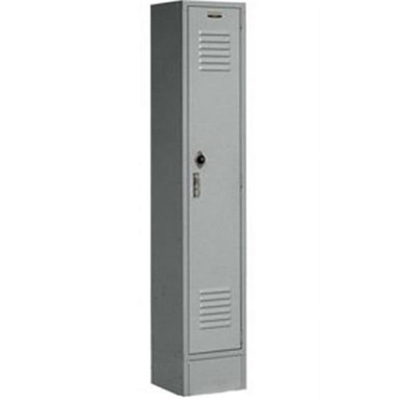 Single Tier Locker, 12x12x60, 1 Door, Unassembled, Gray