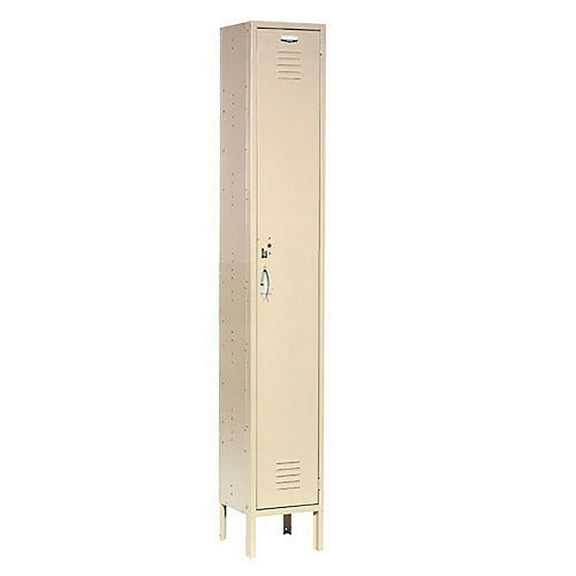 1-Tier 1 Door Locker, 12"W x 18"D x 72"H, Tan, Assembled