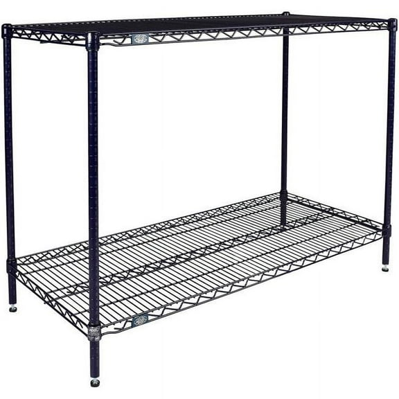 Global Industrial 14483N2 Nexel 2 Shelf Nexelon Blue Wire Shelving Unit Starter, Blue - 48 x 14 x 34 in.
