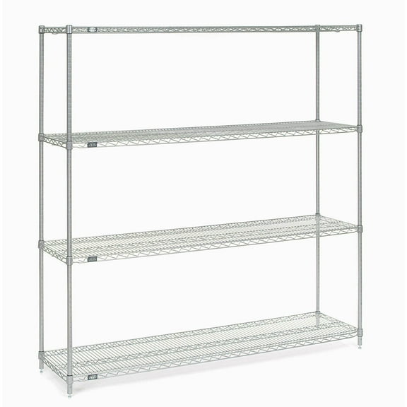 Global Industrial 14727Z 72 x 14 x 74 in. Nexel Poly-Z-Brite Wire Shelving, Clear