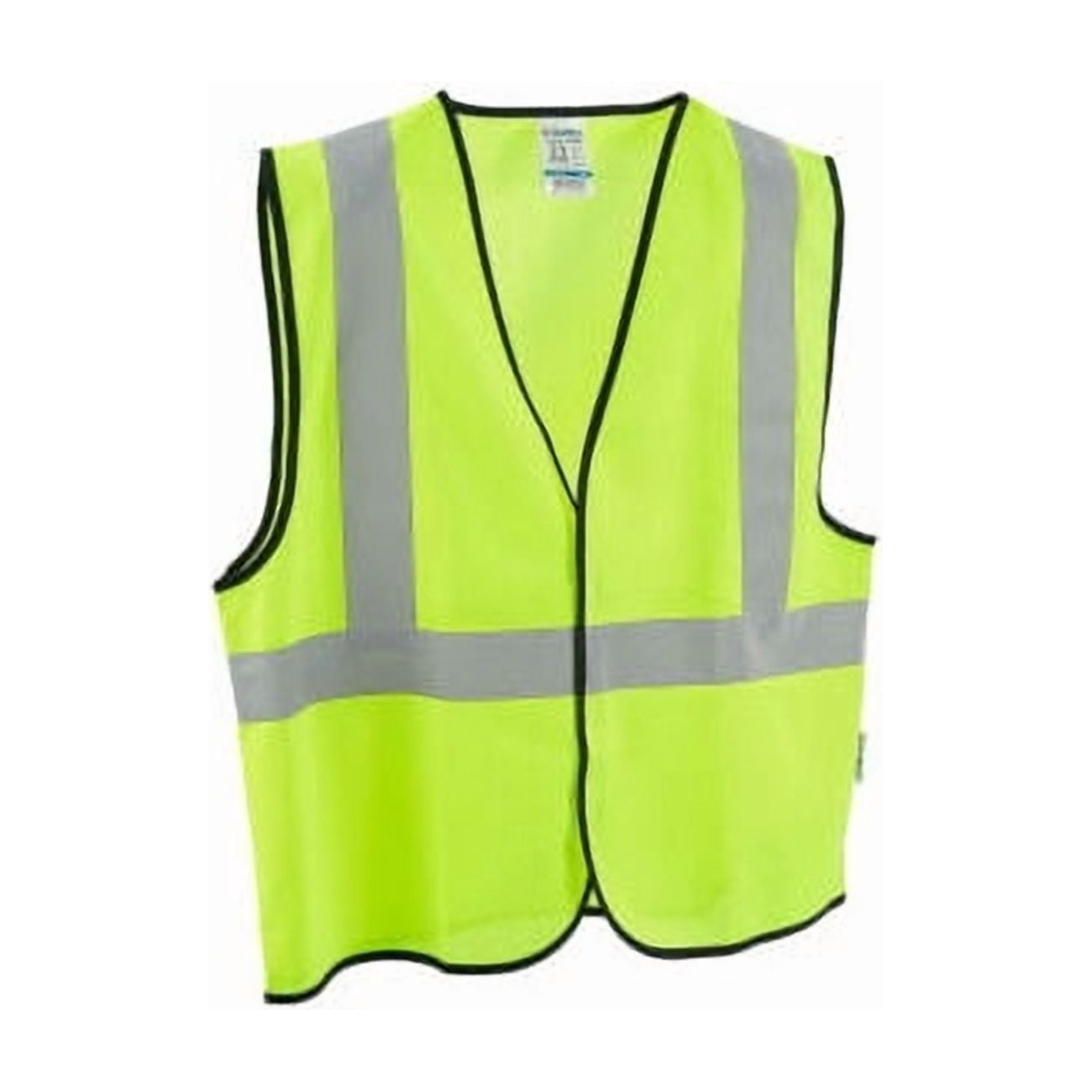 Global Industrial 641638LS Class 2 Hi-Vis Safety Vest - Solid Polyester, Lime - Small & Medium