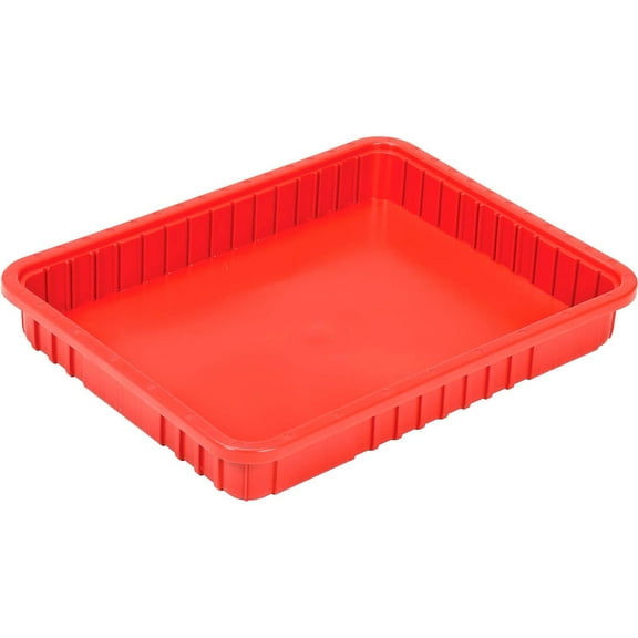 Global Industrial Plastic Dividable Grid Container - DG93030 22-1/2"L x 17-1/2"W x 3"H Red