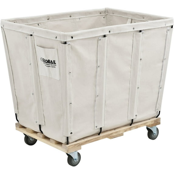 Global Industrial 16 Bushel, Canvas Basket Bulk Truck, Unassembled, 40"D x 28"W x 35"H