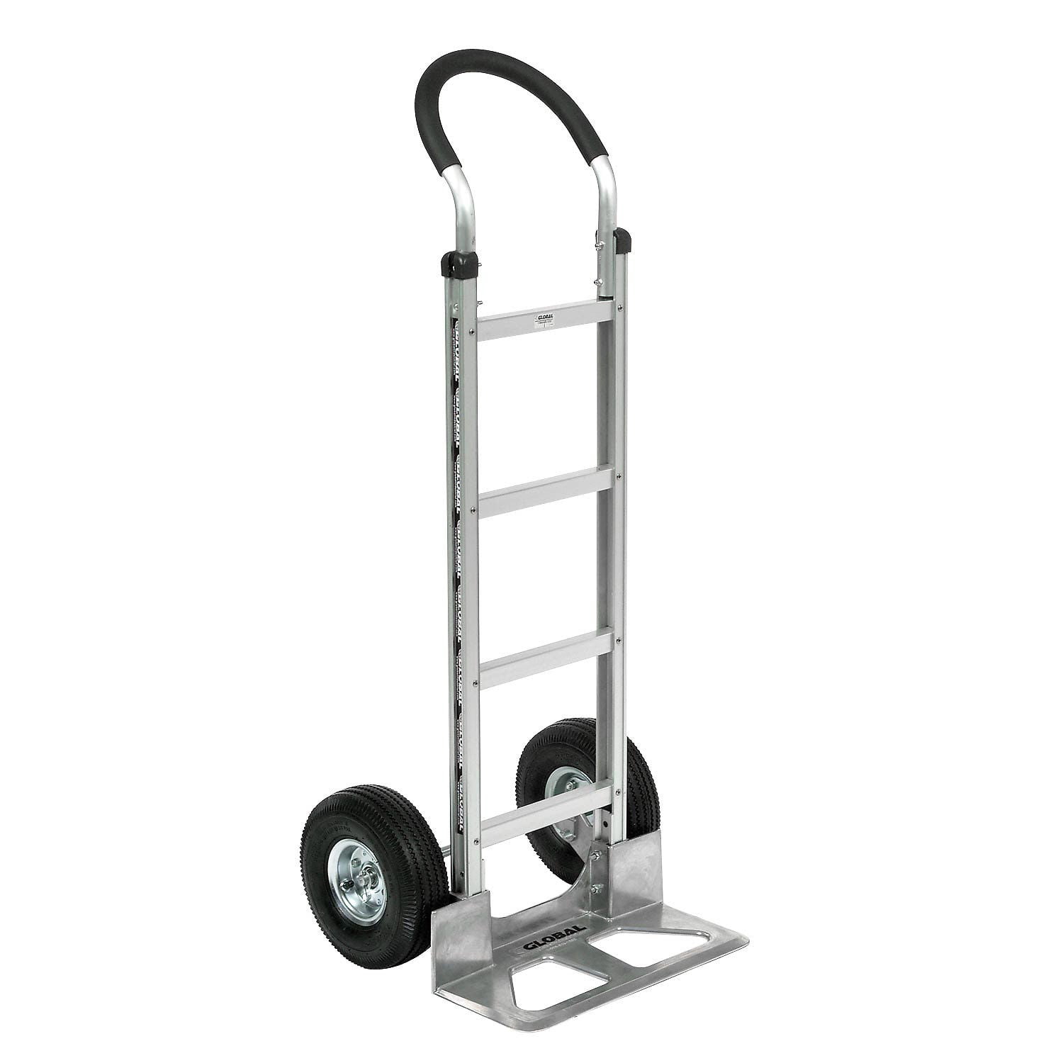 Aluminum Hand Truck Curved Handle, Pneumatic Wheels