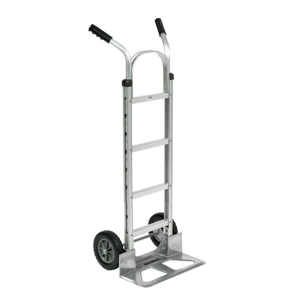 Global Industrial 168260 Aluminum Hand Truck with Double Handle - Mold-On Rubber Wheels