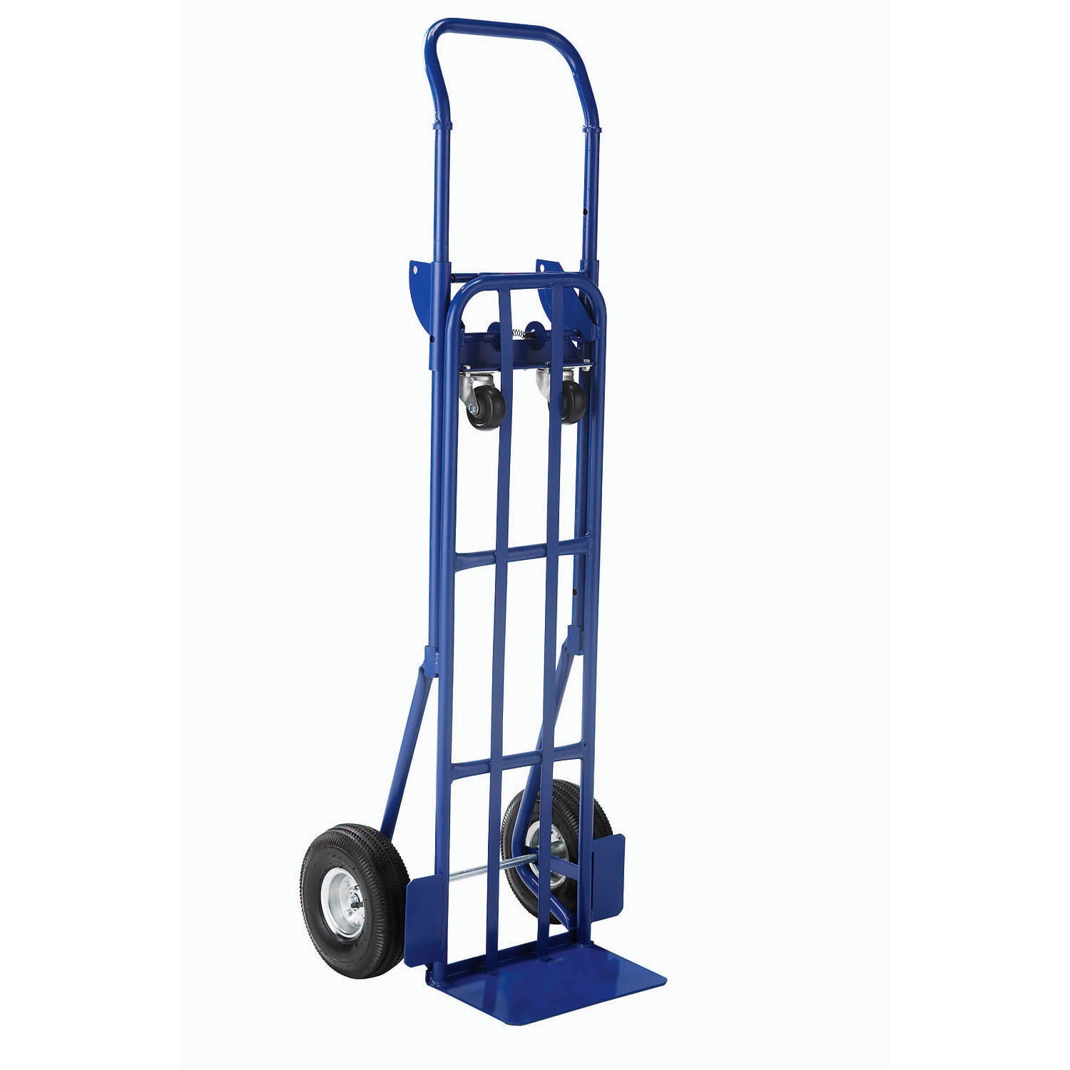Global Industrial 185546 Steel 2-in-1 Convertible Hand Truck with Pneumatic Wheels, 600 lbs