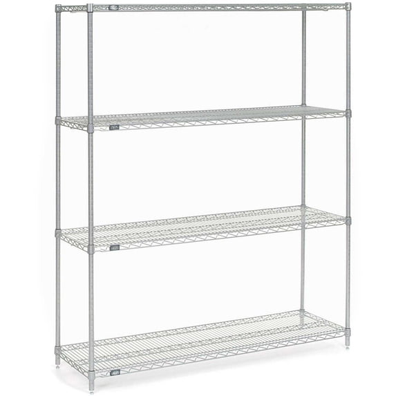 Global Industrial 18607Z 60 x 18 x 74 in. Nexel Poly-Z-Brite Wire Shelving, Clear