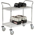 thumbnail image 1 of Global Industrial 188708 36 x 24 in. Nexel Wire Utility Cart, Chrome - 2 Shelves - 800 lbs, 1 of 1