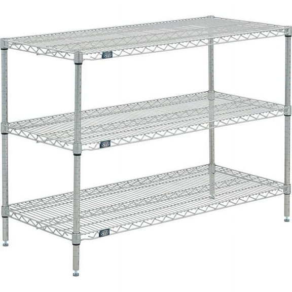 Global Industrial 21303Z3 Nexel 3 Shelf Poly-Z-Brite Wire Shelving Unit Starter, Clear - 30 x 21 x 34 in.