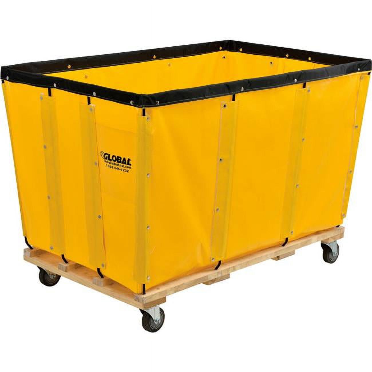 Global Industrial 24 Bushel, Yellow Vinyl Basket Bulk Truck, Unassembled