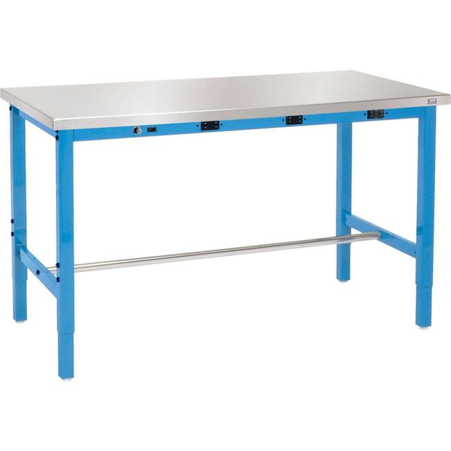 Global Industrial 242263BBLA 72 x 30 in. Adjustable Height Workbench ...