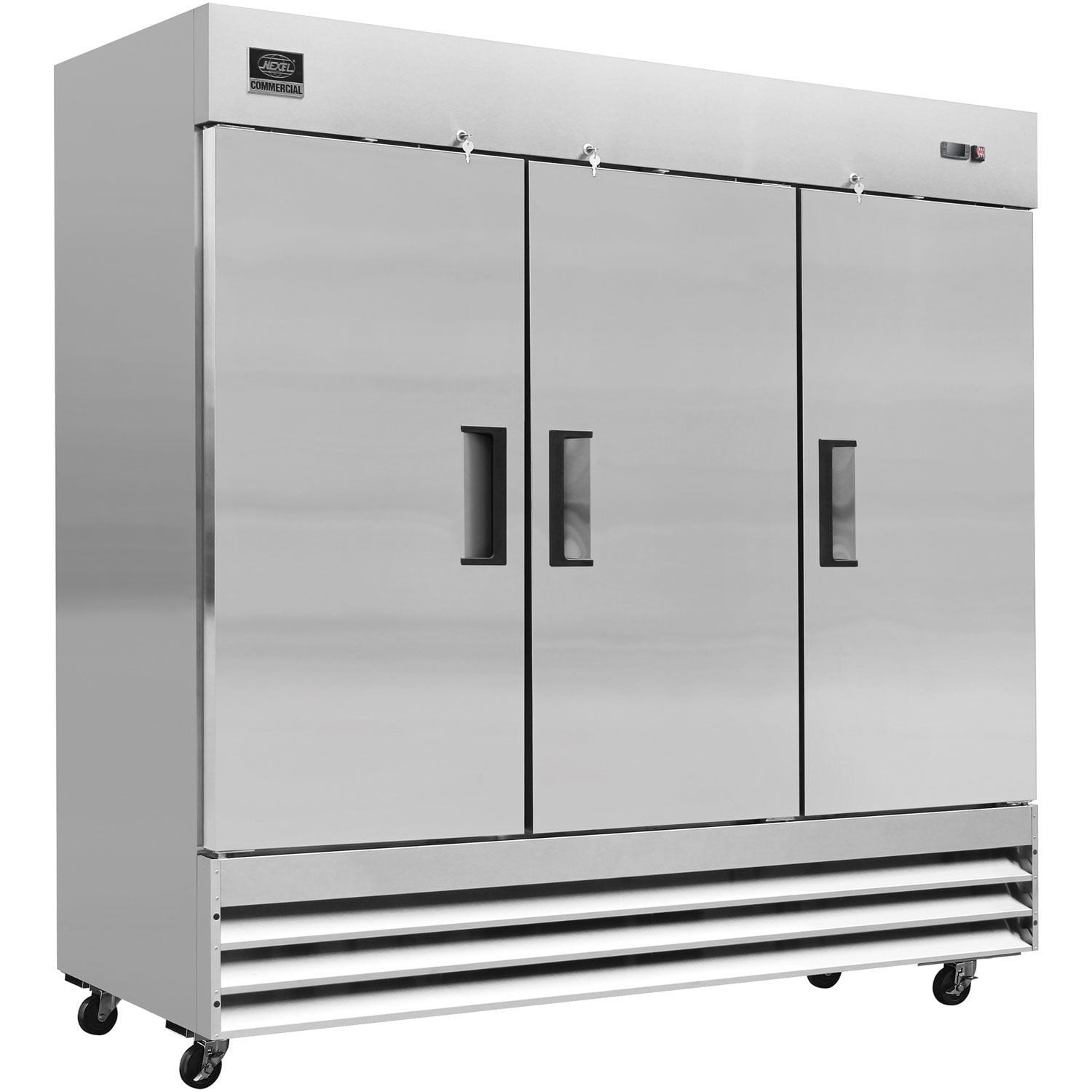 Global Industrial 243035 72 cu. ft. Nexel Commercial Reach-In Refrigerator with 3 Door - 80.87 x 32.25 x 82.5 in.