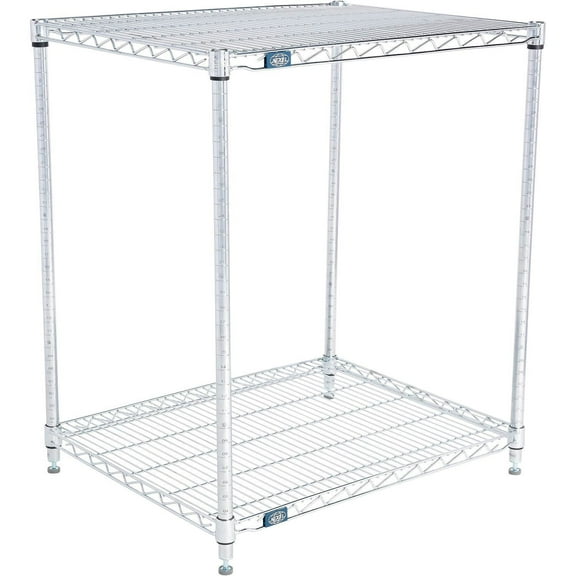 Nexel 2 Shelf Chrome ESD Wire Shelving Unit Starter 30""W x 24""D x 34""H