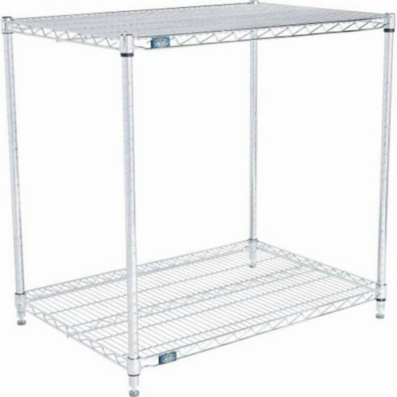 Global Industrial 24363C2 Nexel 2 Shelf Chrome Wire Shelving Unit Starter, Chrome - 36 x 24 x 34 in.