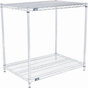 Global Industrial 24363C2 Nexel 2 Shelf Chrome Wire Shelving Unit Starter, Chrome - 36 x 24 x 34 in.