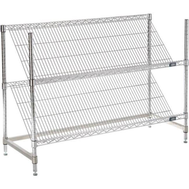 Global Industrial 24483SSC2 Nexel 2 Shelf Chrome Slant Wire Shelving ...