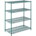 thumbnail image 1 of Nexel 4 Shelf Poly-Green Wire Shelving Unit Starter 48""W x 24""D x 63""H, 1 of 4