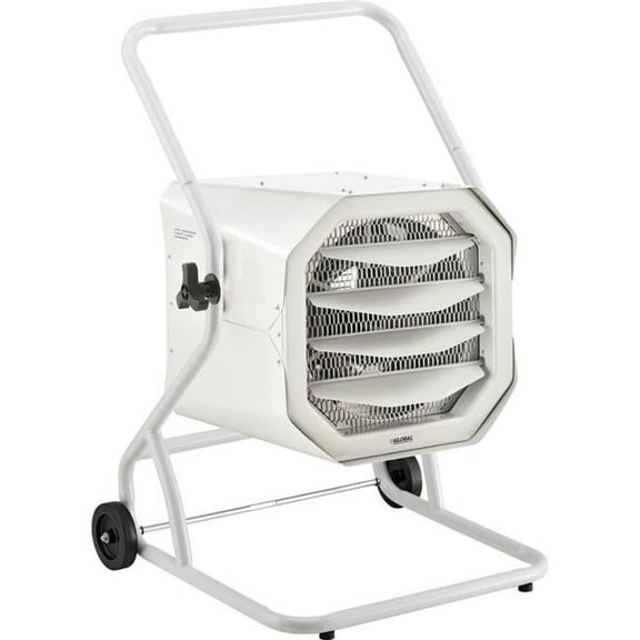 Global Industrial 246739 Portable Horizontal Heater with Built-in Thermostat - 240V - 3 Phase - 10000W - White