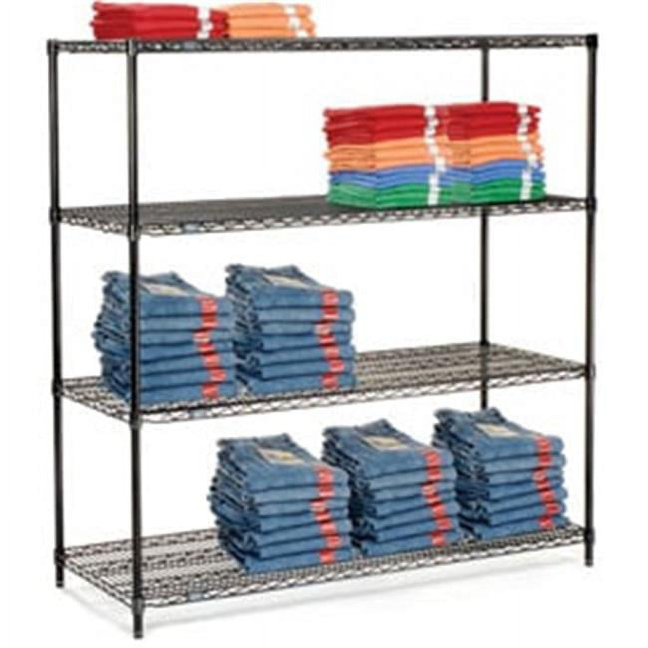 Global Industrial 24727B Nexel Black Epoxy Wire Shelving, 72 x 24 x 74