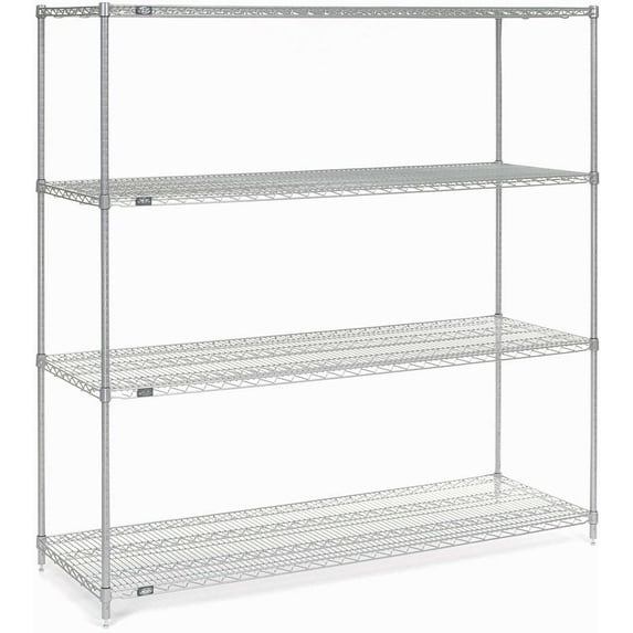Global Industrial 24727Z 72 x 24 x 74 in. Nexel Poly-Z-Brite Wire Shelving, Clear
