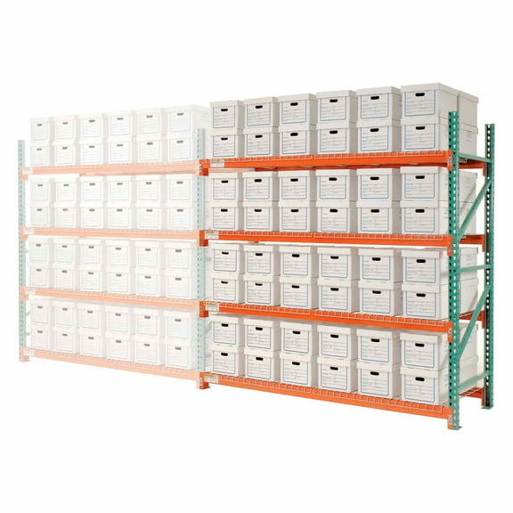 Global Industrial Record Storage Rack Add-On Letter Legal 96"W x 36"D x 96"H