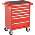 thumbnail image 1 of 7 Drawer Roller Cabinet, 26-3/8" x 18-1/8" x 37-13/16", Red, 1 of 7