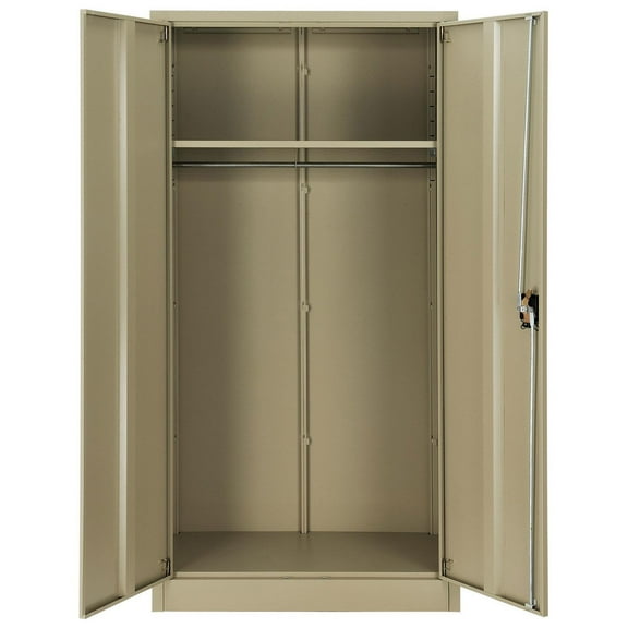 Global Industrial Unassembled Wardrobe Cabinet, 36x18x72, Tan