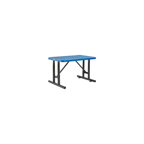 Global Industrial 4' Rectangular Expanded Metal Outdoor Table, Blue