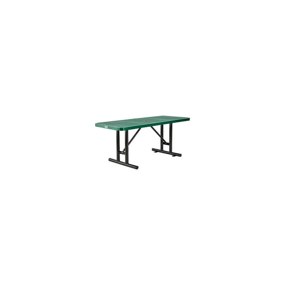 Global Industrial 277560GN 6 ft. Rectangular Steel Outdoor Table with Expanded Metal, Green