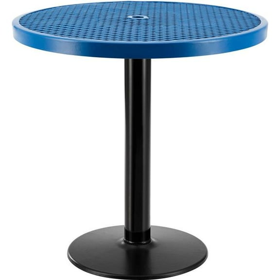 Global Industrial 278002BL 36 x 36 in. Round Outdoor Counter Height Table - Blue