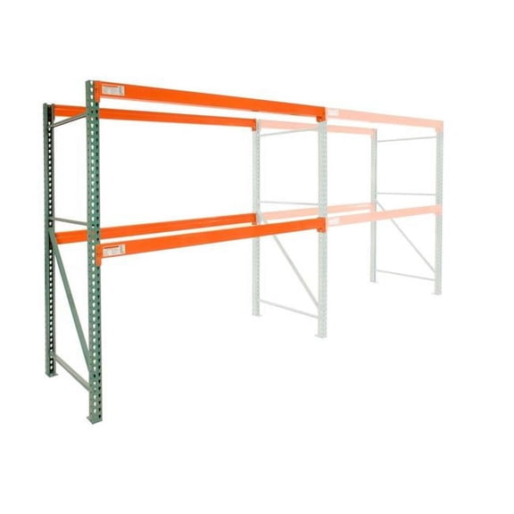 Global Industrial 290764 Teardrop Pallet Rack Add-On - Orange - 108 x 24 x 144 in. - 6420 lbs
