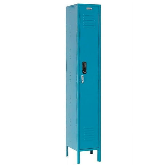 Global Industrial 290805 1-Tier 1 Door Digital Locker - 12 x 12 x 66 in. - Blue - Assembled