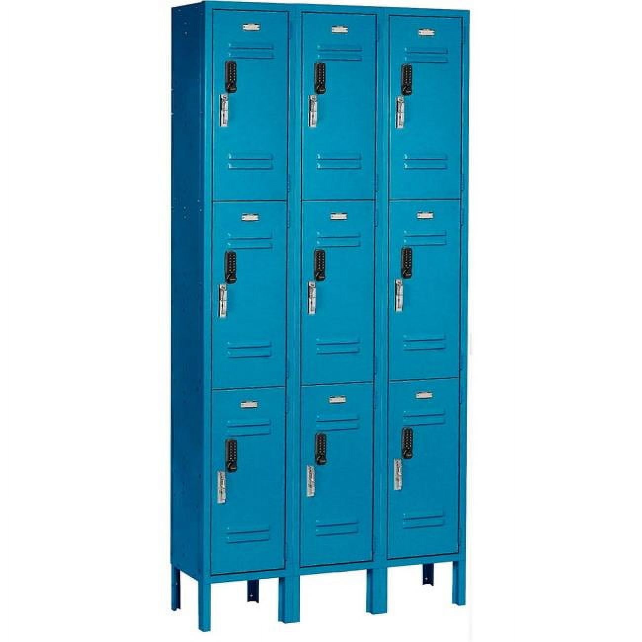 Global Industrial 413244 3-Tier 9 Door Digital Locker - 36 x 15 x 78 in ...