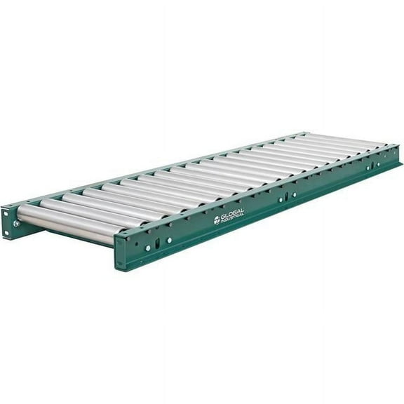 Global Industrial 293194 18 in. Heavy Duty Gravity Roller Conveyor - Green - 5 ft. - 4.5 in.