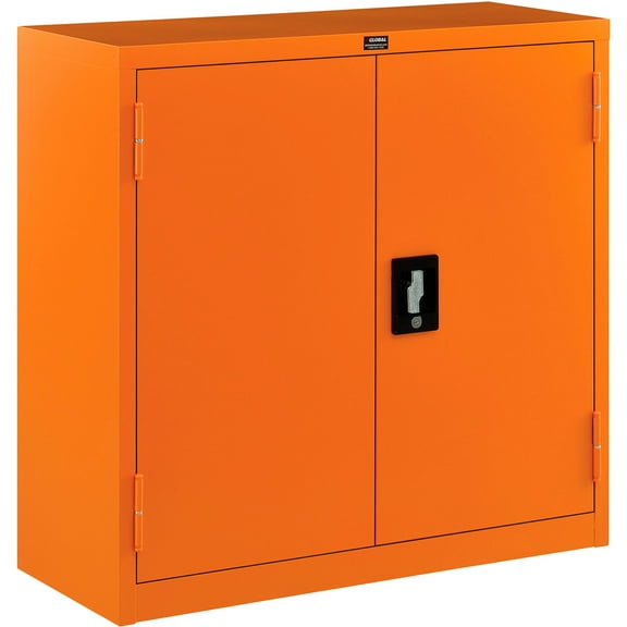 Global Industrial 298684 Emergency Preparedness Cabinet with Wall Mount, Orange - 30 x 12 x 30 in.