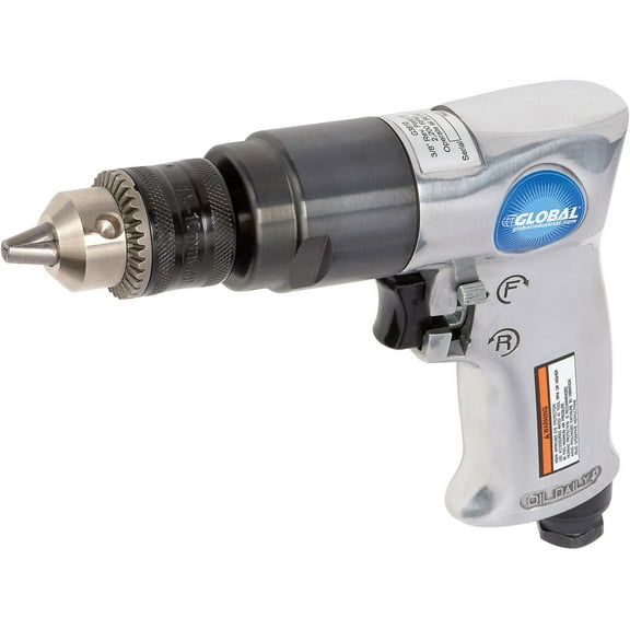 Global Industrial 3/8" Reversible Pistol Grip Drill, 2000 RPM