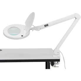 Global Industrial 3 Diopter LED Magnifying Lamp 5000K Clamp-on White