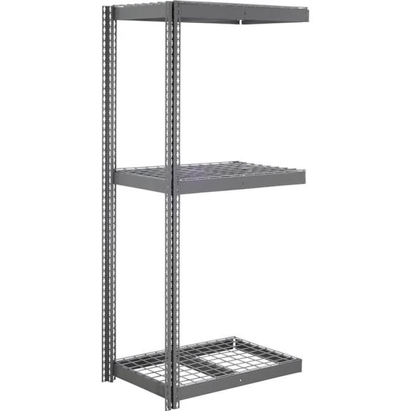Global Industrial 3 Shelf Extra Heavy Duty Boltless Shelving Add On - Wire Deck, Gray - 48 x 24 x 60 in.
