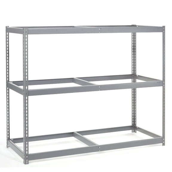 Global Industrial BD24606N3 3 Shelf Extra Heavy Duty Boltless Shelving Starter, No Deck - Gray - 60 x 24 x 60 in.