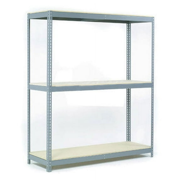 Wide Span Rack With 3 Shelves Wood Deck, 1200 Lb Capacity Per Level, 60"W x 36"D x 96"H