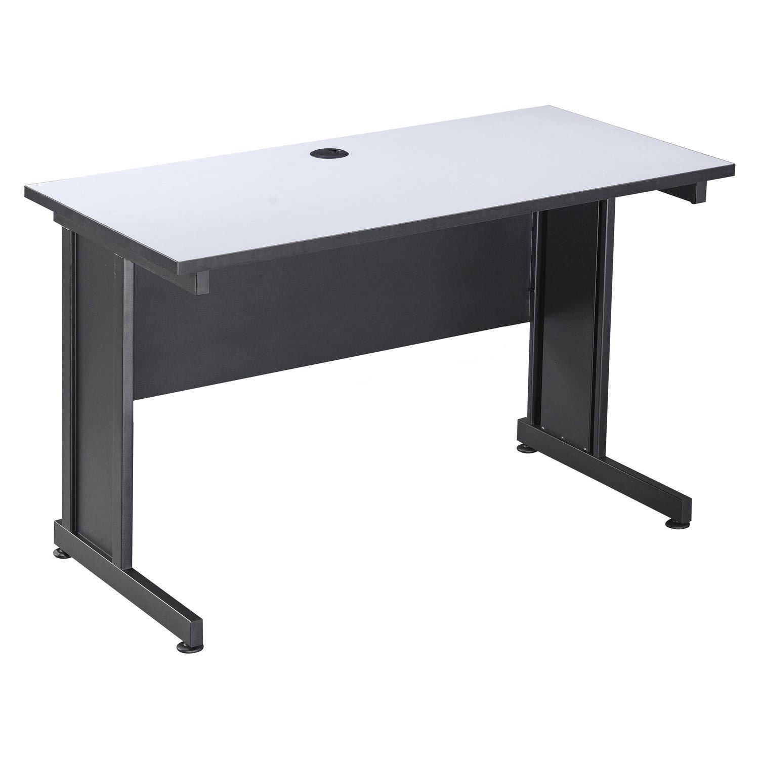 Interion 36" Gray Laminate Desk with Black Steel Frame