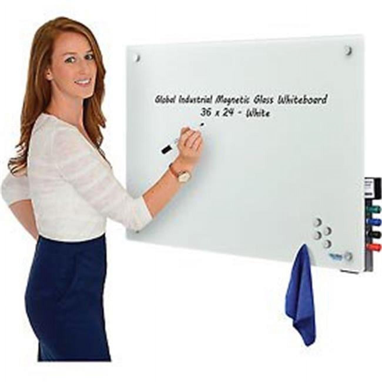 Vergo 4' x 3' Frosted White Glass Whiteboard
